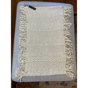 NWT $68 Tahari Soft Infinity Ivory Knit Boho Women’s Scarf Winter Tassels